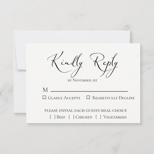 Carte RSVP de mariage Emerald Forest (Devant)