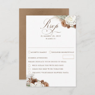 Carte RSVP de mariage en laiton de la Pampas à la 
