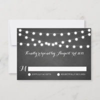 Carte RSVP de Mariage en tableau noir blanc Fairy 