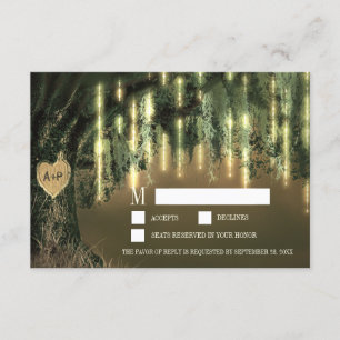 Carte RSVP de mariage espagnol de la mousse de chê