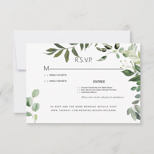 Carte RSVP de mariage Eucalyptus Foliage (Devant)