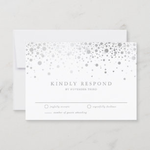 Carte RSVP de mariage Faux Silver Foil Confetti Do