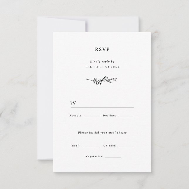 Carte RSVP de mariage fleur sauvage (Devant)