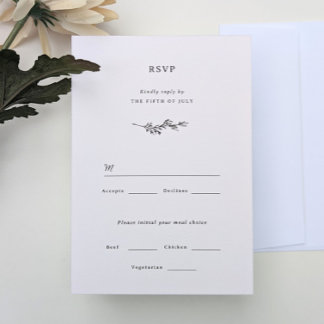 Carte RSVP de mariage fleur sauvage