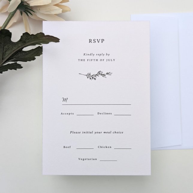 Carte RSVP de mariage fleur sauvage (Créateur téléchargé)