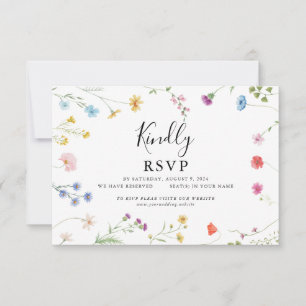 Carte RSVP de mariage Fleur sauvage botanique roma