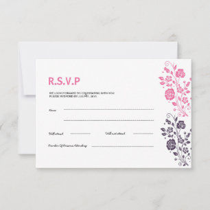 Carte RSVP de mariage floral