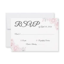 Carte RSVP de mariage floral romantique