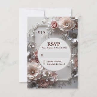 Carte RSVP de mariage floral rustique