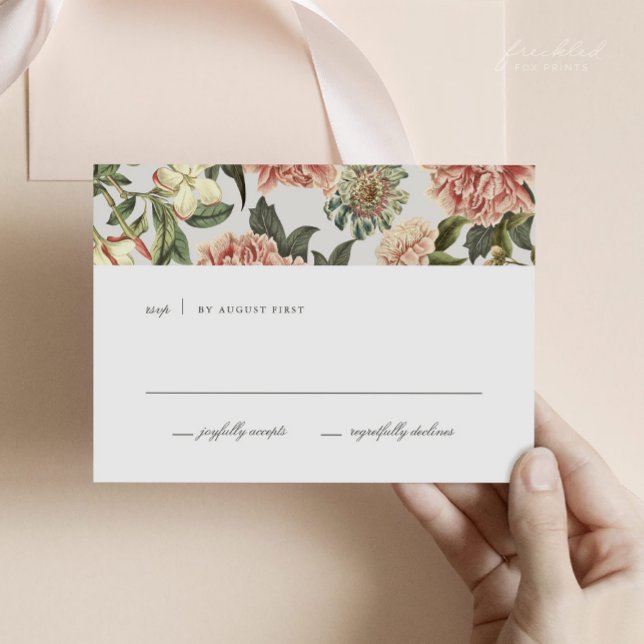 Carte RSVP de mariage floral vintage (Cora Vintage Floral RSVP enclosure Card)