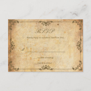 Carte RSVP de mariage floral vintage