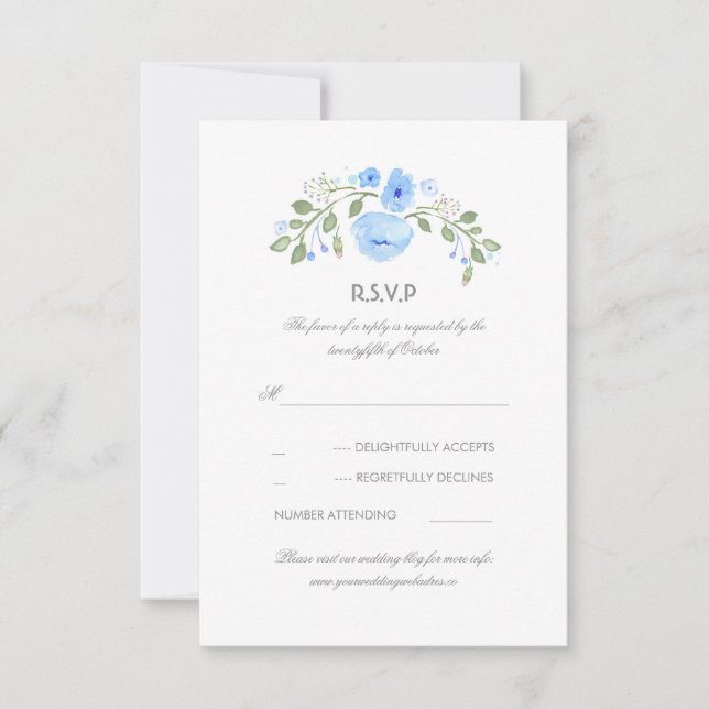 Carte RSVP de mariage Floral Watercolor (Devant)