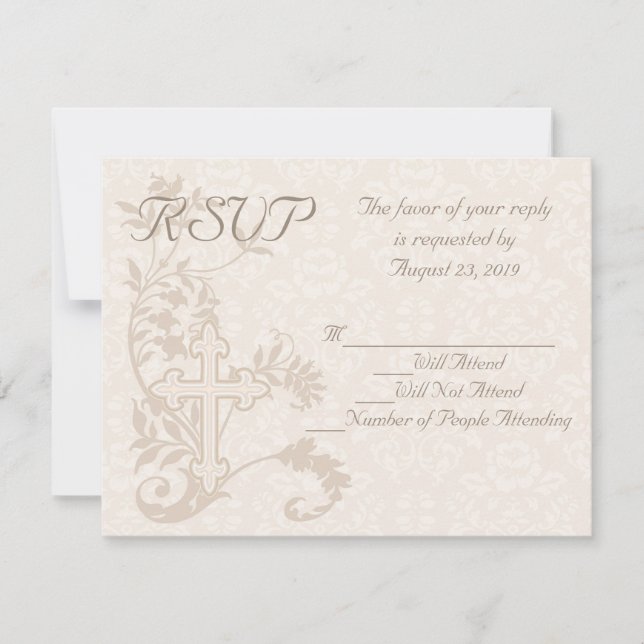 Carte RSVP de mariage florissante de Christian Cro (Devant)