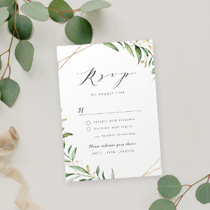 Carte RSVP de mariage géométrique et rustique mode