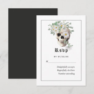Carte RSVP de mariage gothique floral