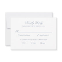 Carte RSVP de mariage gris bleu Dusty