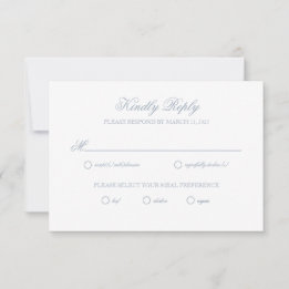 Carte RSVP de mariage gris bleu Dusty