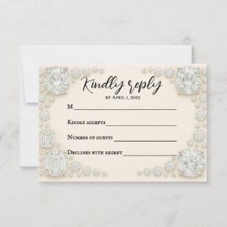 Carte RSVP de mariage Héritier Diamond
