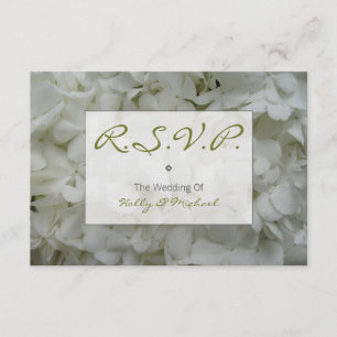 Carte RSVP de mariage - Hydrangées blanches