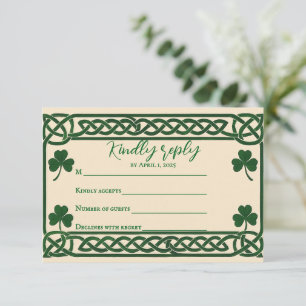 Carte RSVP de mariage Kiss celtique