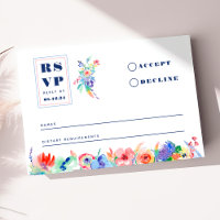 Carte RSVP de mariage LGBTQ Floral moderne