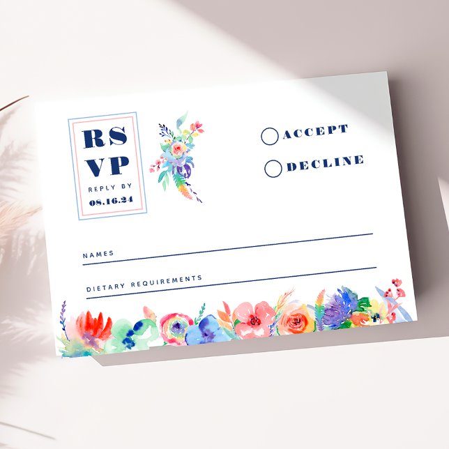 Carte RSVP de mariage LGBTQ Floral moderne (Créateur téléchargé)