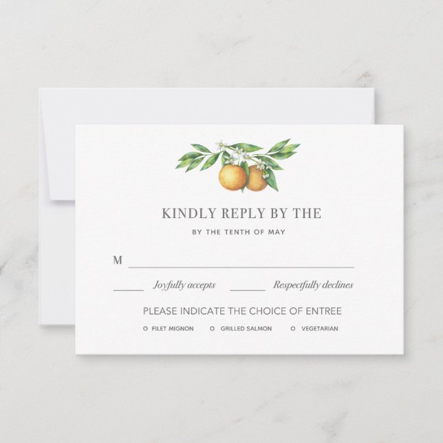 Carte RSVP de mariage L'Orangerie (Devant)