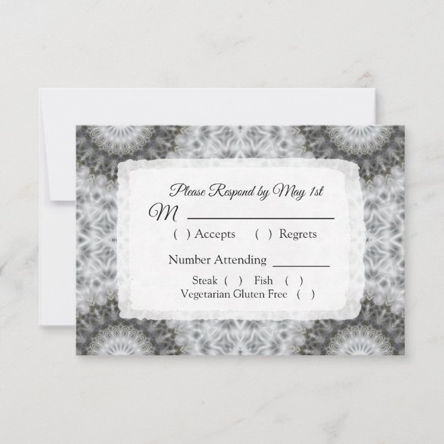 Carte RSVP de mariage Mandala (Devant)