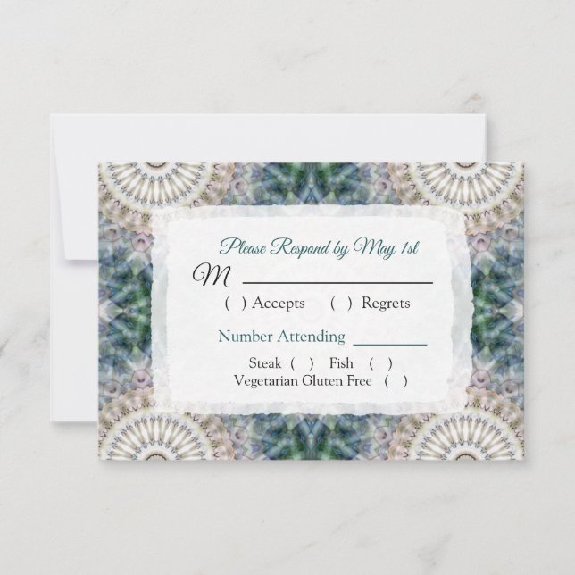 Carte RSVP de mariage Mandala (Devant)