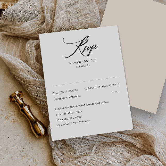 Carte RSVP de mariage minimal moderne (Créateur téléchargé)