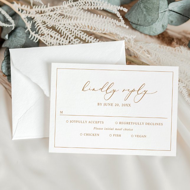 Carte RSVP de mariage minimaliste avec options de  (Créateur téléchargé)
