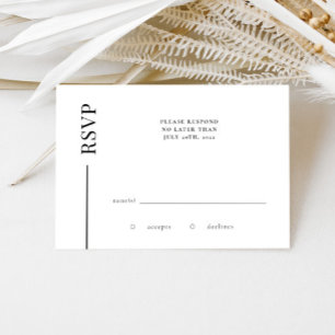 Carte RSVP de mariage minimaliste Clean Line