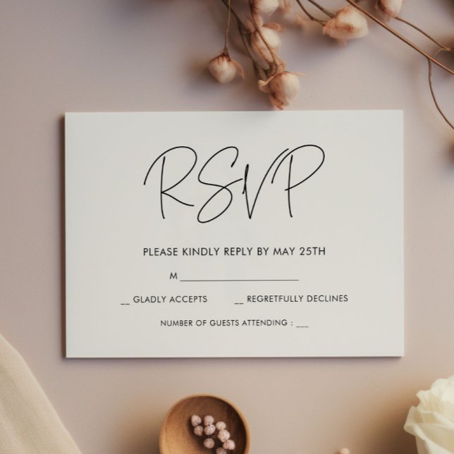 Carte RSVP de mariage minimaliste moderne (Créateur téléchargé)
