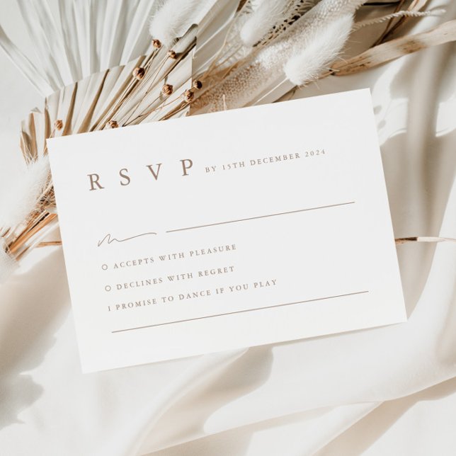 Carte RSVP de mariage minimaliste moderne neutre (Créateur téléchargé)