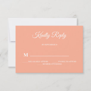 Carte RSVP de mariage minimaliste simple et modern