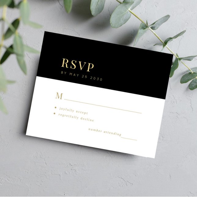 Carte RSVP de mariage minime de la typographie d'o (Créateur téléchargé)