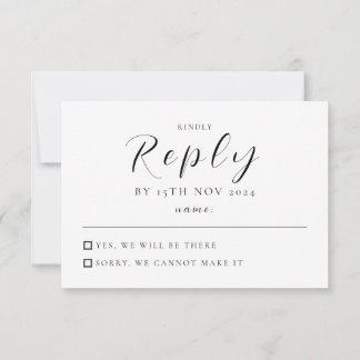 Carte RSVP de mariage moderne | Élégant et minimal