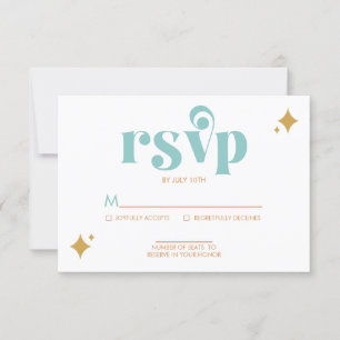 Carte RSVP de mariage moderne Retro Beachy Palette