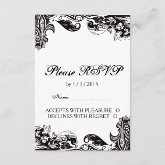 Carte RSVP de mariage Monogramme avec