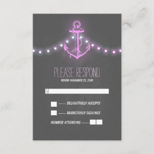 carte RSVP de mariage nautique de tableau noir