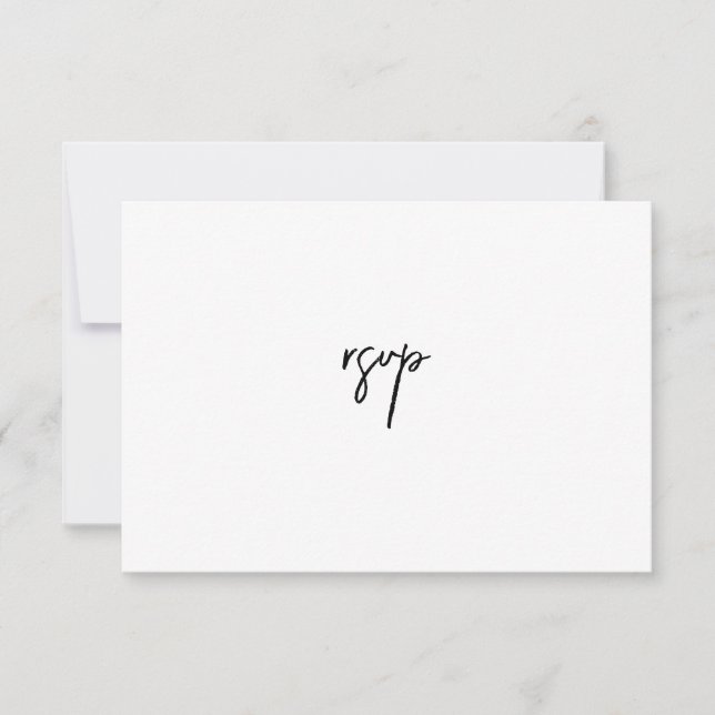 Carte RSVP de mariage noir et blanc (Devant)
