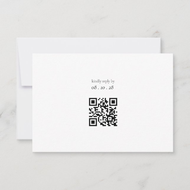 Carte RSVP de mariage noir et blanc ultra minimali (Devant)
