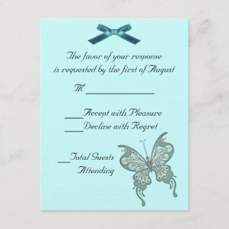 Carte RSVP de mariage papillon