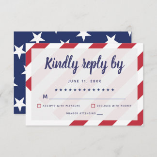 Carte RSVP de mariage patriotique