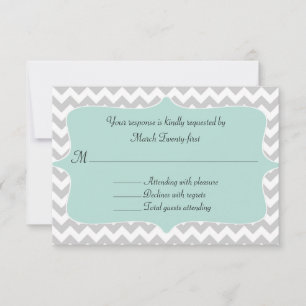 Carte RSVP de mariage personnalisé Chevron élégant