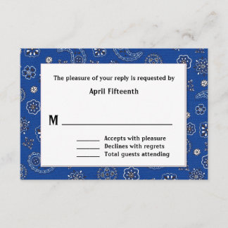 Carte RSVP de mariage personnalisée Bandana Occide