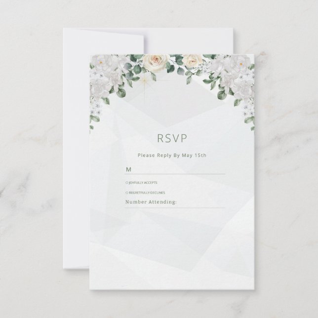 Carte RSVP de mariage pour affaires florales (Devant)