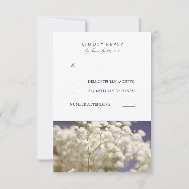 Carte RSVP de mariage pour bébé de la Marine (Devant)
