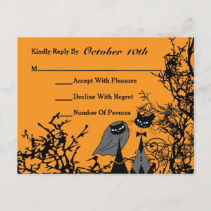 Carte RSVP de mariage pour chats d'Hallomariage