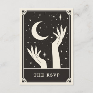 Carte RSVP de mariage pour la lune de tarot de Boh